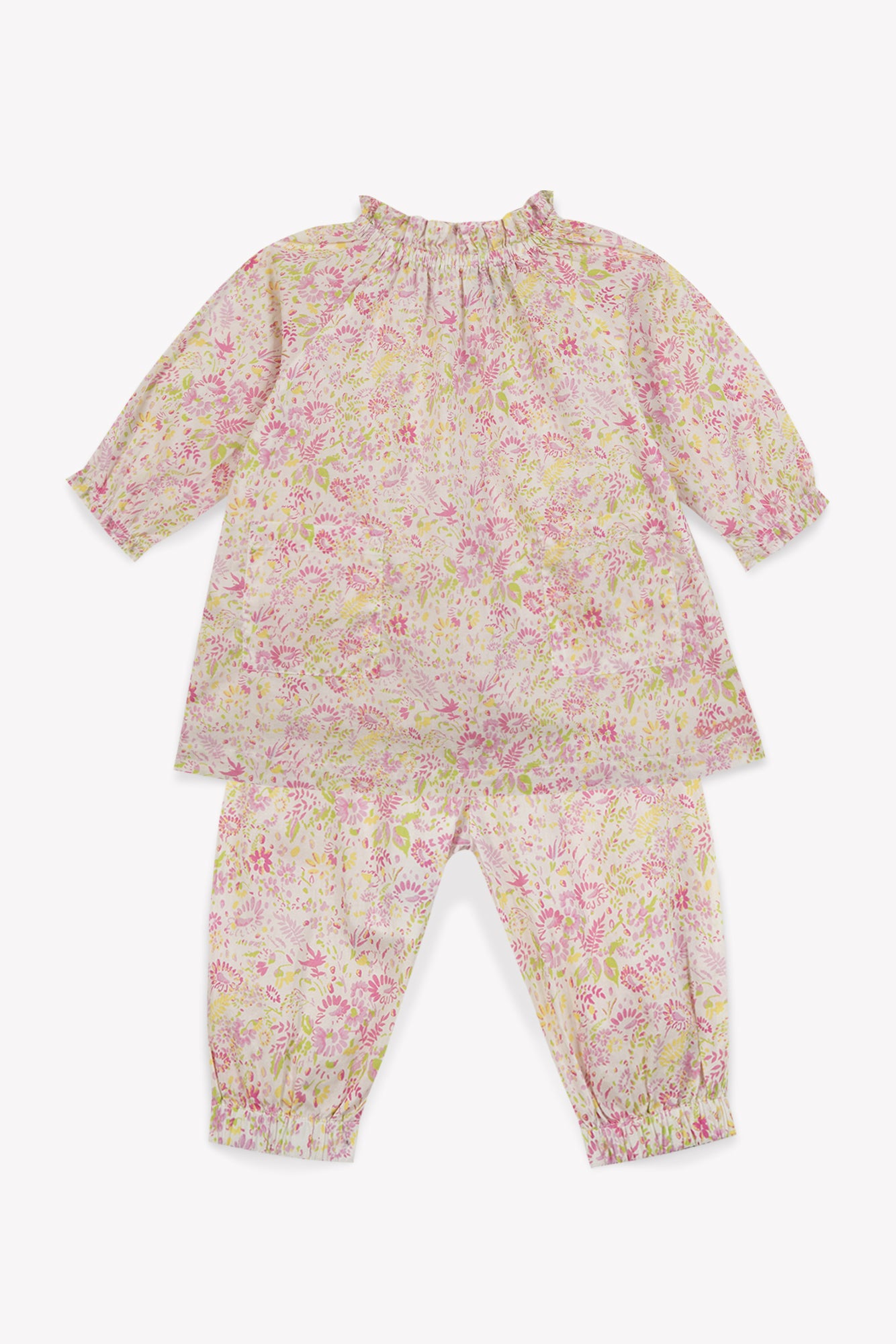 Trousers - Flower Biscotte Baby cotton sail