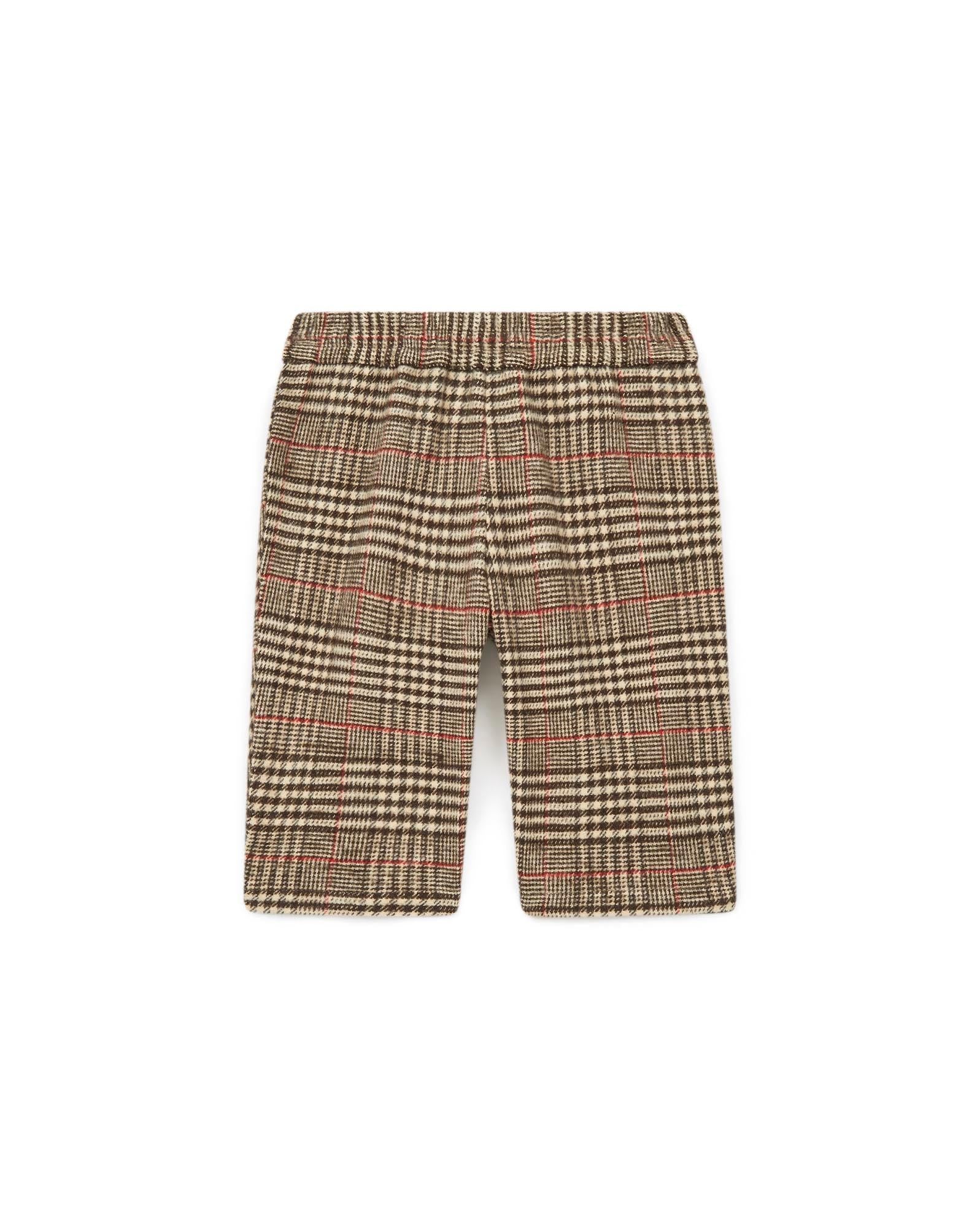Pantalon Gino marron Bébé en coton à carreaux