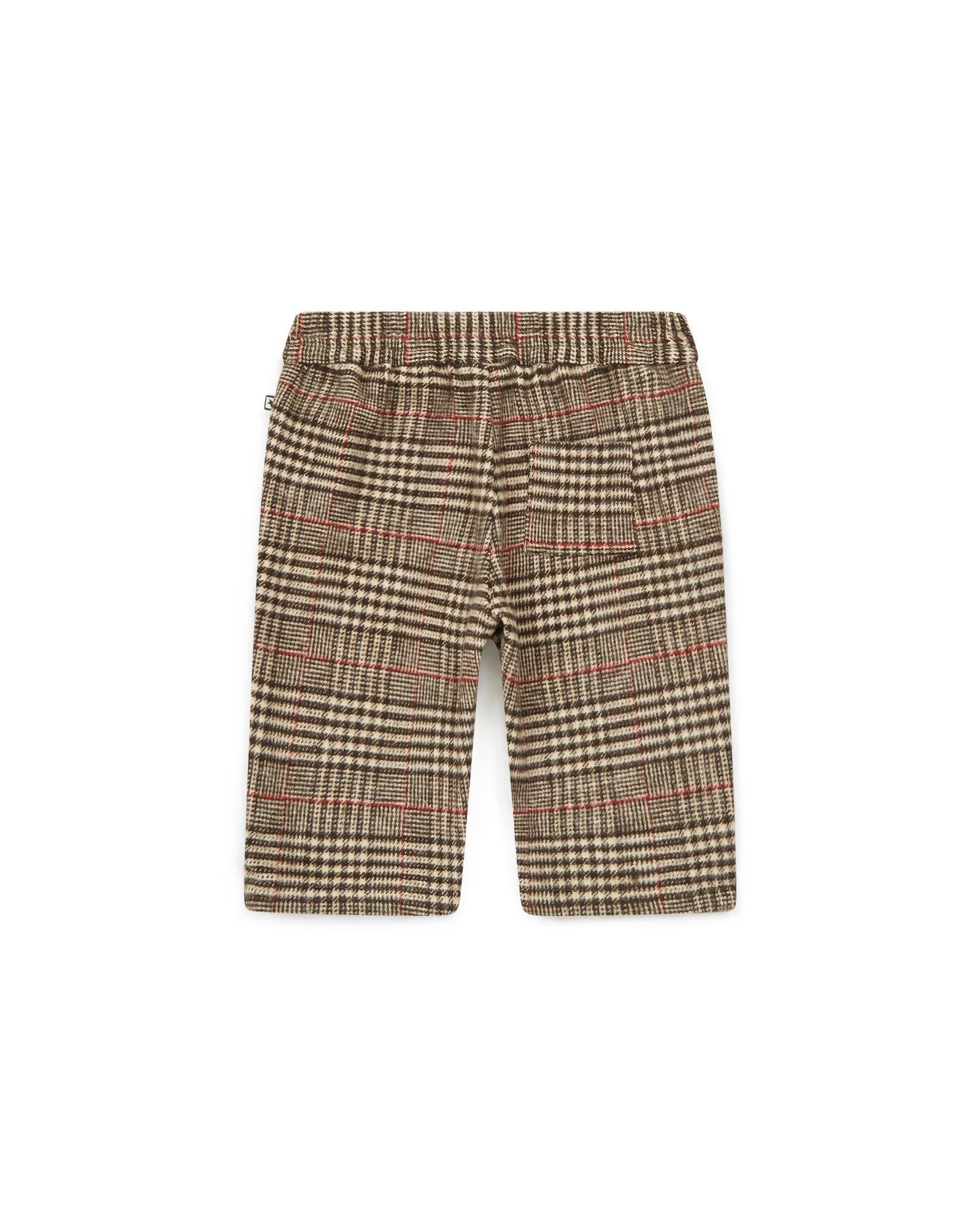 Pantalon Gino marron Bébé en coton à carreaux