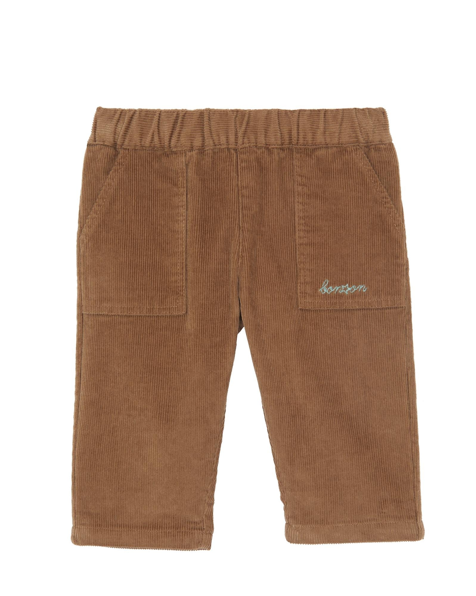 Pantalon Darius marron Bébé en velours cotelé stretch