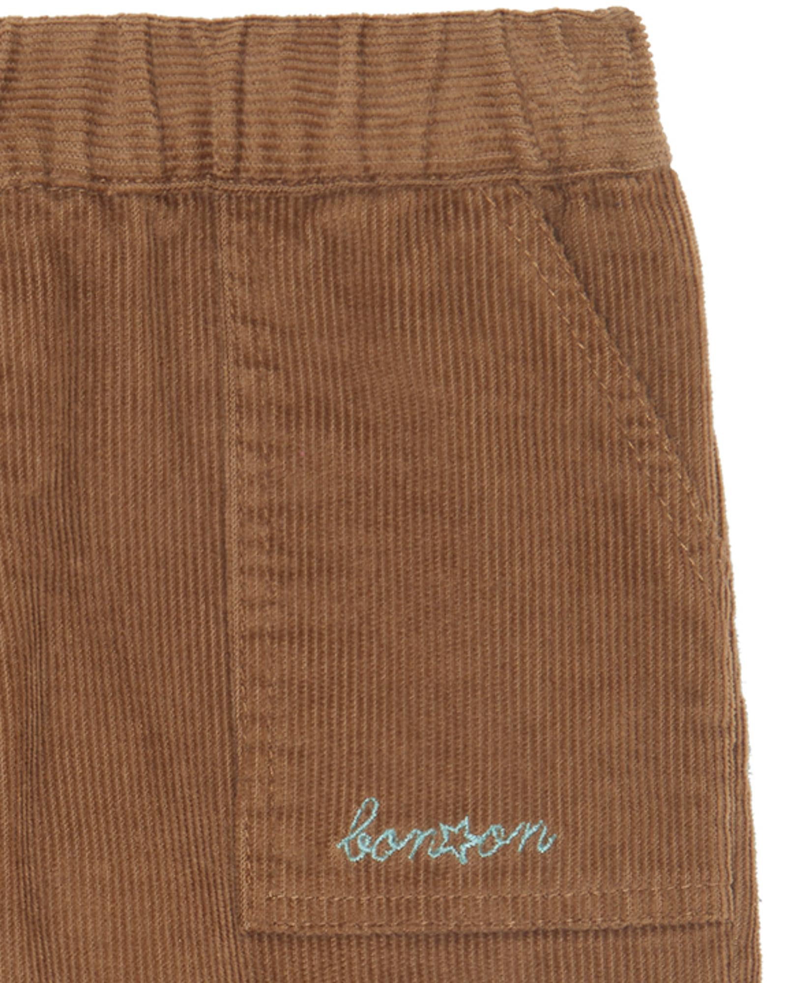 Pantalon Darius marron Bébé en velours cotelé stretch