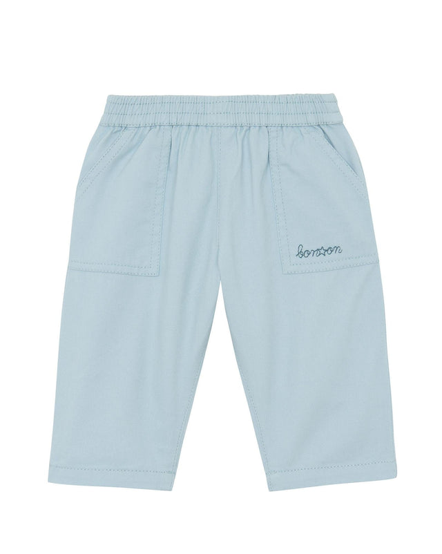 Trousers - Darius Blue Baby In twill 100% cotton scratched - Image principale