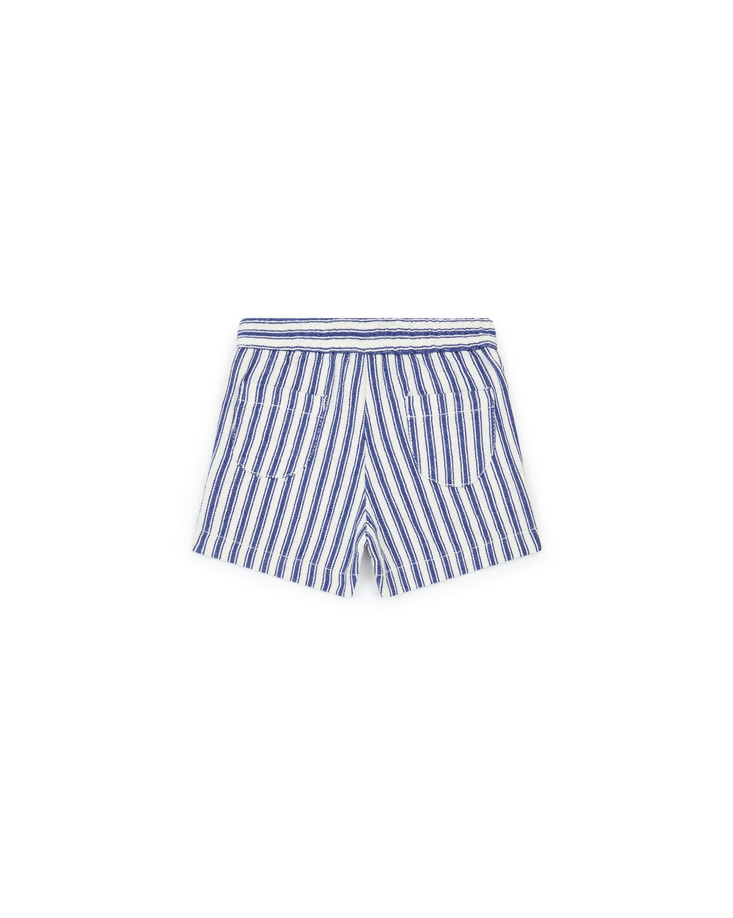 Short - Ramb Blue Baby Striped cotton twill