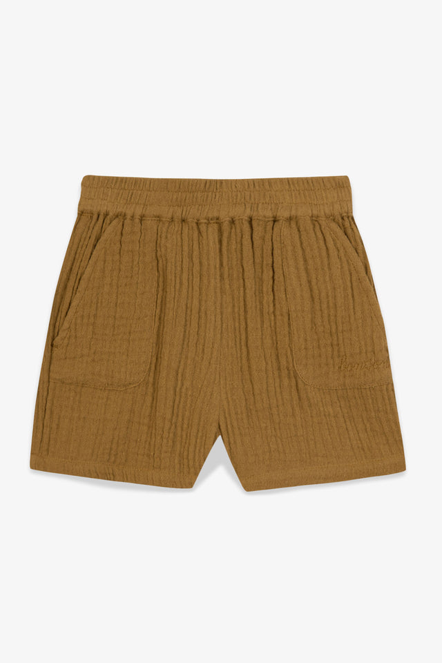 Short - Ramb Brown Baby Organic cotton gauze - Image principale