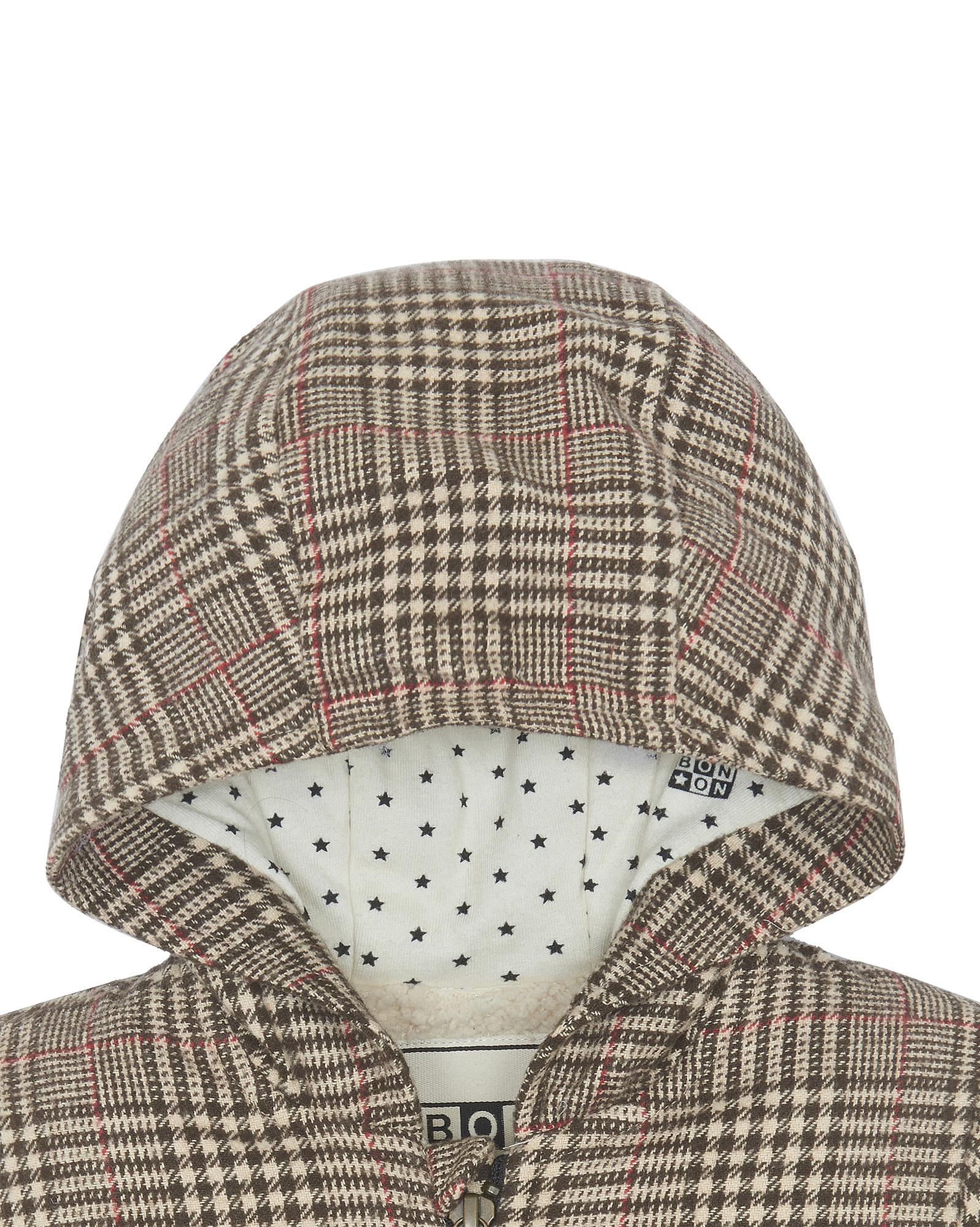 Veste Balloon marron Bébé en tweed à carreaux