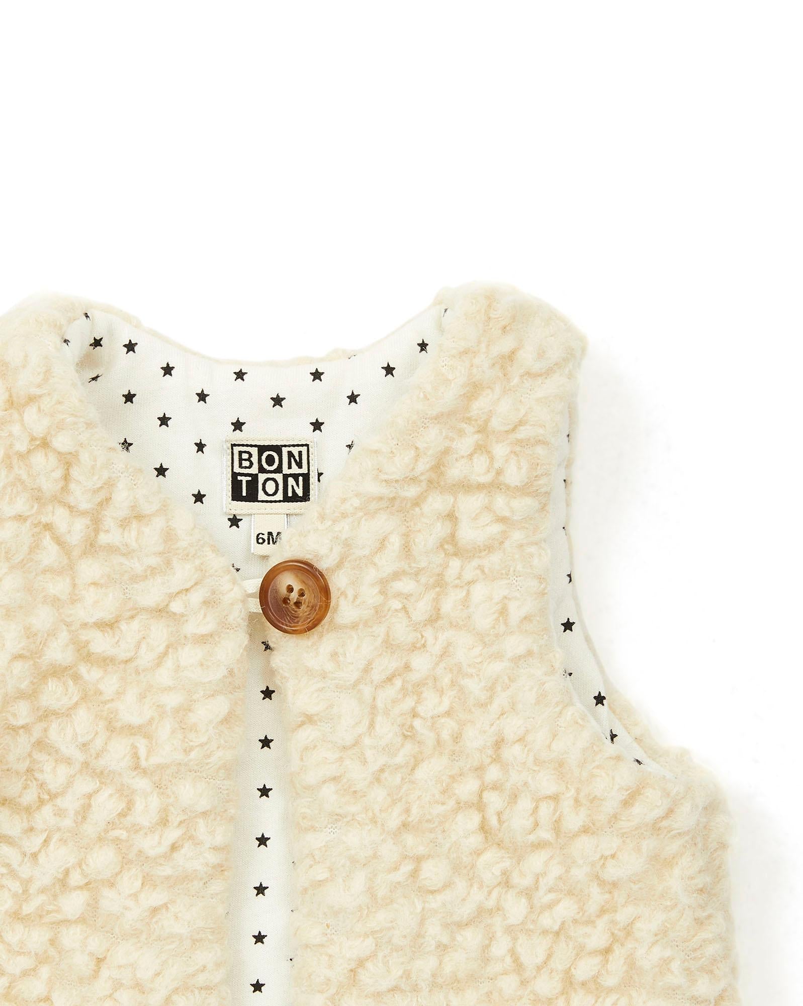 Gilet Betibb écru Bébé en bouclette