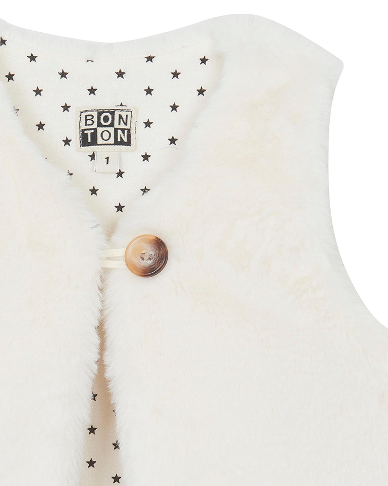 Gilet Beti beige Bébé sans manches en polaire