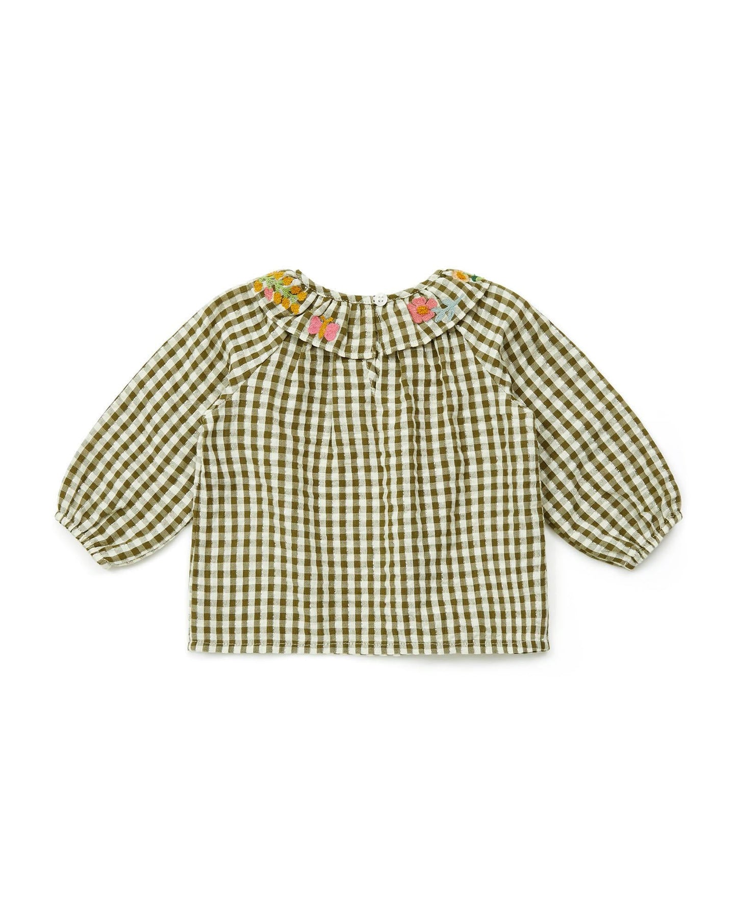 Blouse - Hugoline green Baby in lurex Print Two-tone gingham