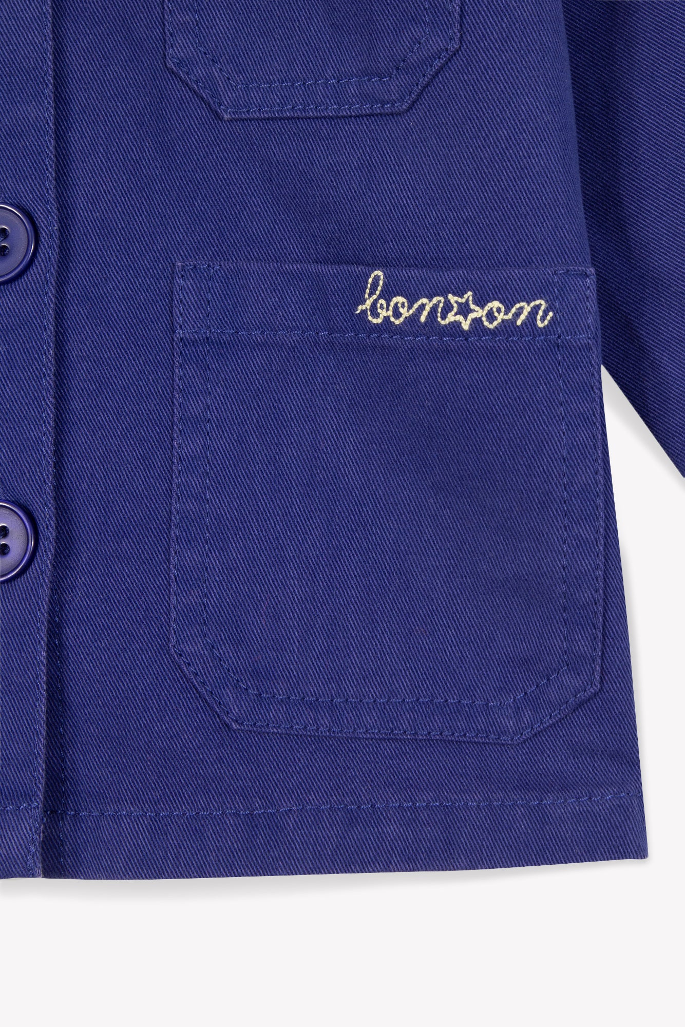 Veste - Elfie bleue Bébé base worker coton organique