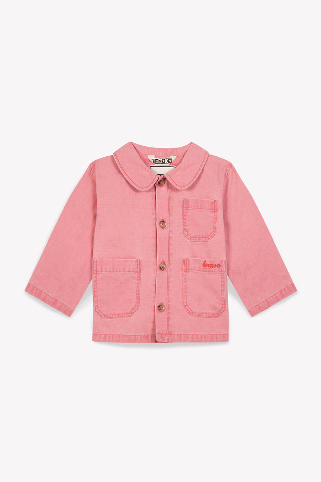 Jacket - elfie Pink Baby Cotton and linen canvas - Image principale