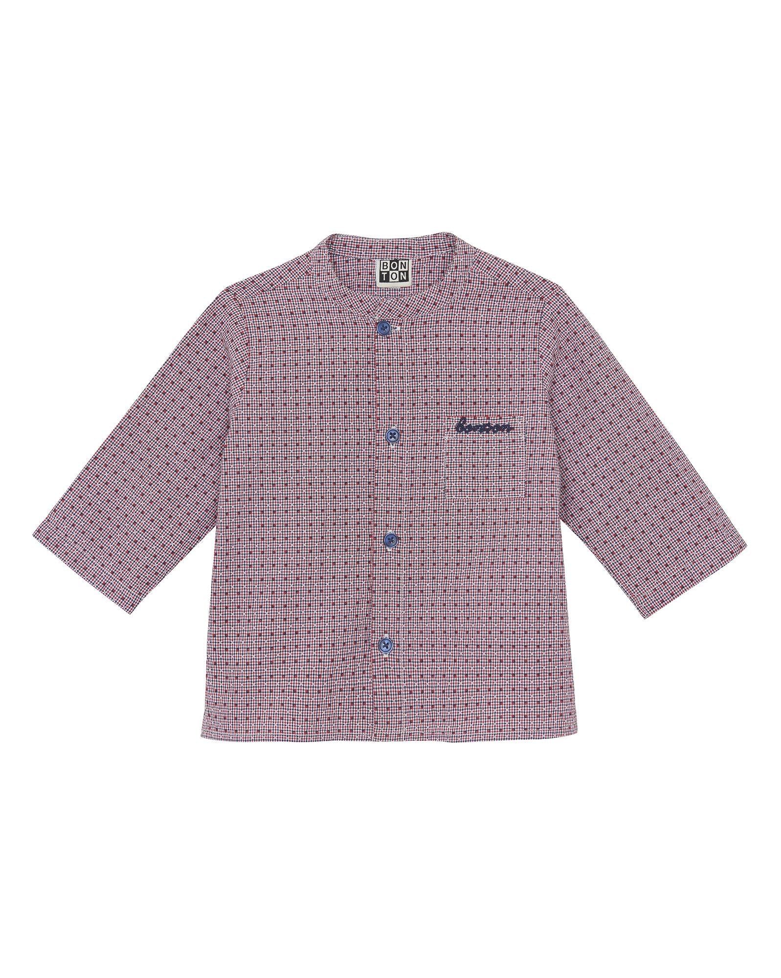 Chemise Inter bleue bébé à carreaux