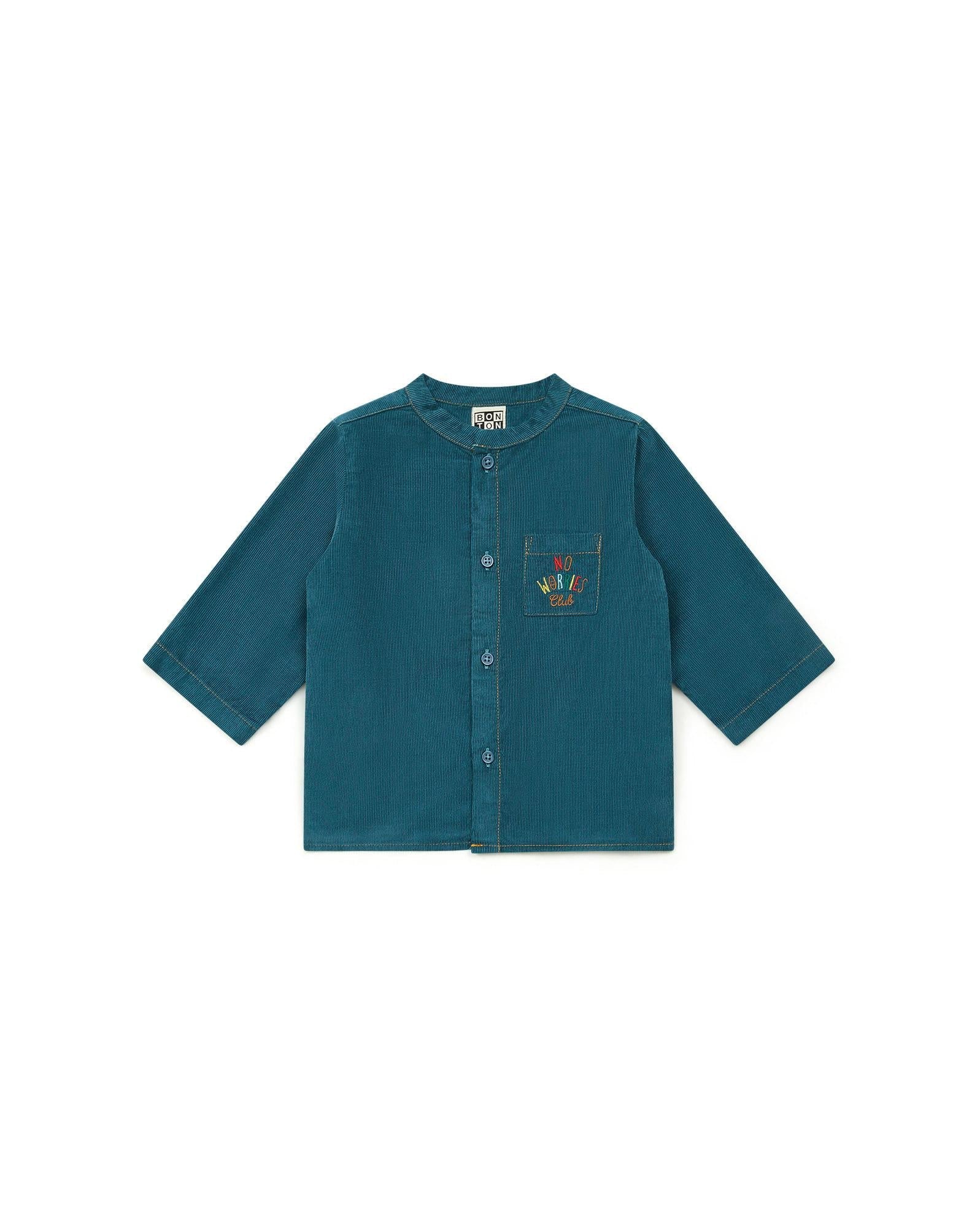 Chemise Inter bleue bébé en velours