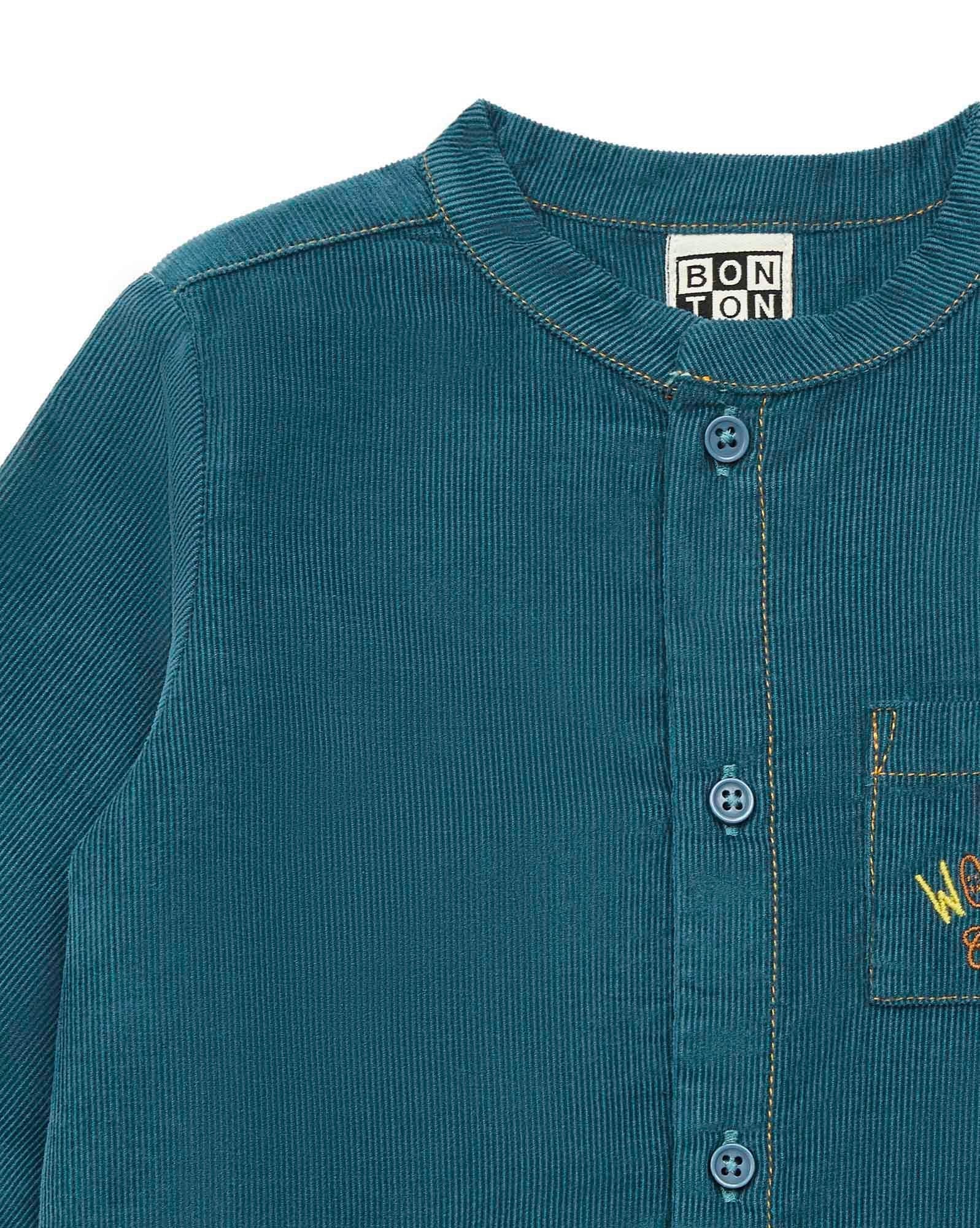 Chemise Inter bleue bébé en velours