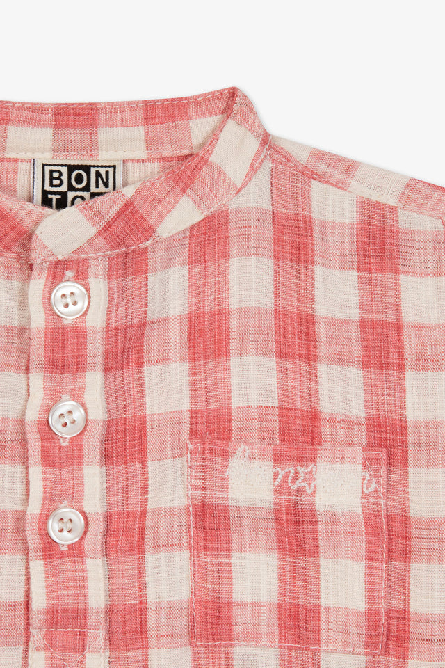 Shirt - Matt Red Baby Cotton Lyocell Print - Image alternative