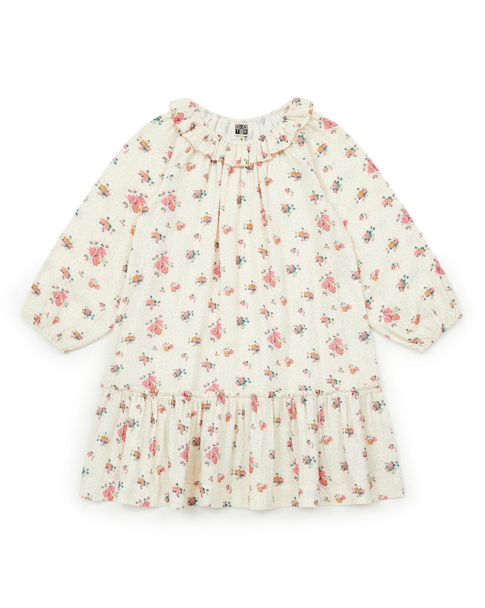 Robe Daria beige en double gaze de coton