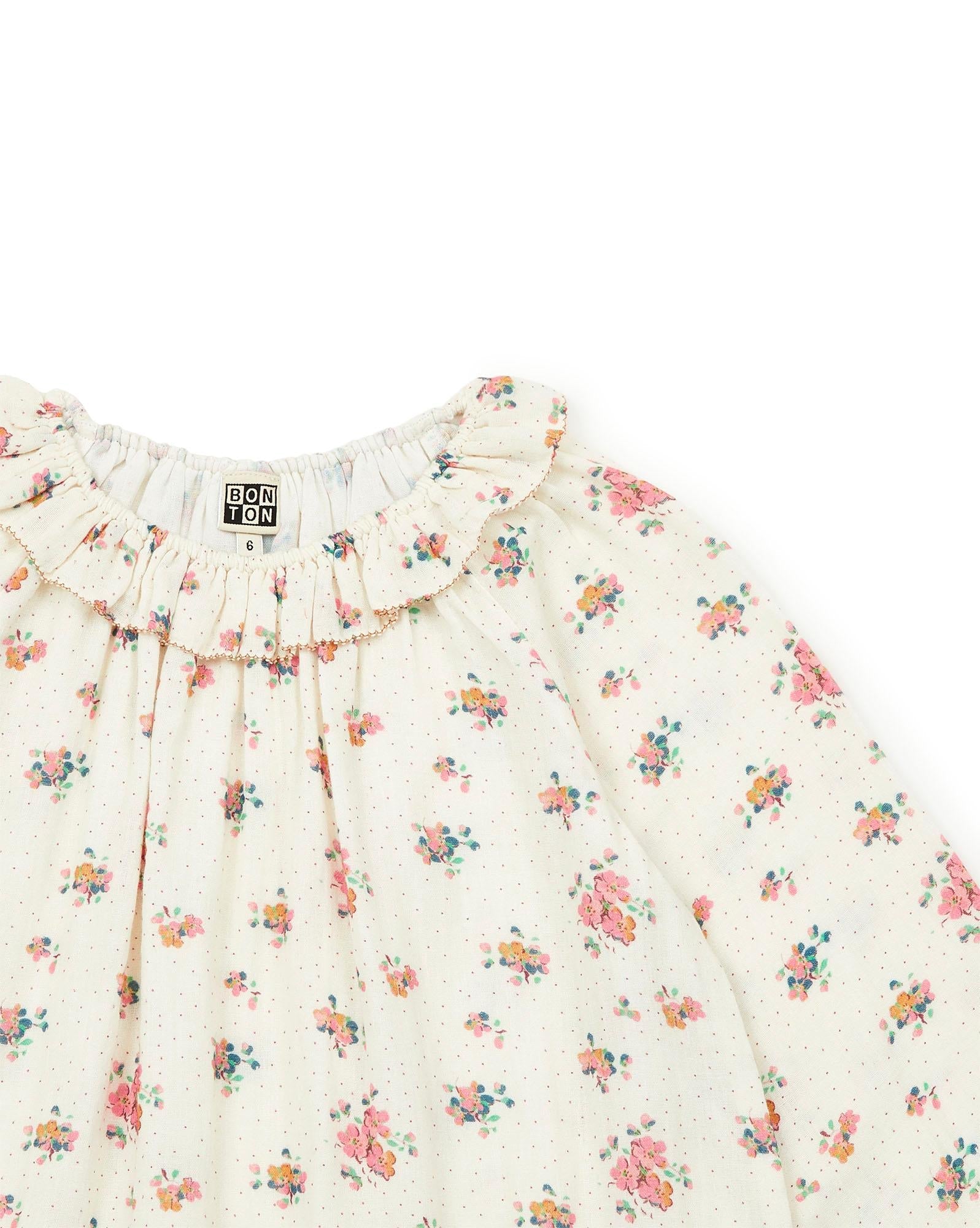 Robe Daria beige en double gaze de coton