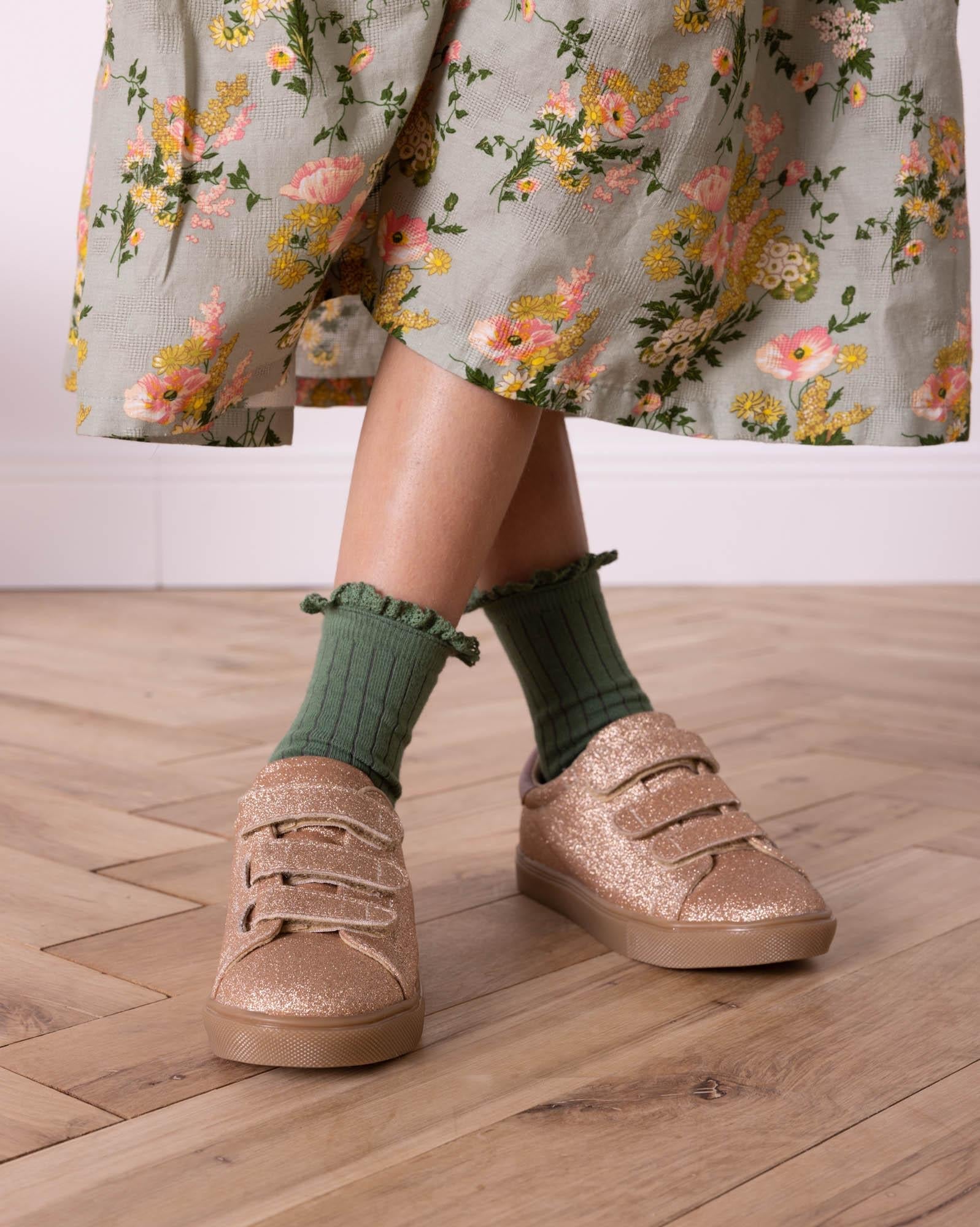 Robe Félicie beige en voile lurex