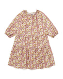 Robe - Félicie rose en coton imprimé fleur daisy