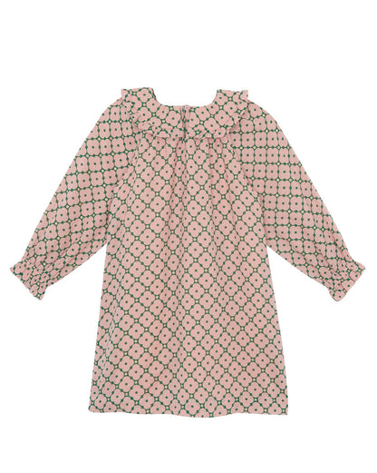 Dress Heidi Pink in cotton Print geometric