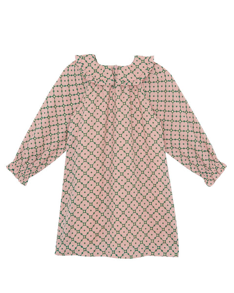 Robe - Heidi rose en coton imprimé géométrique - Image principale