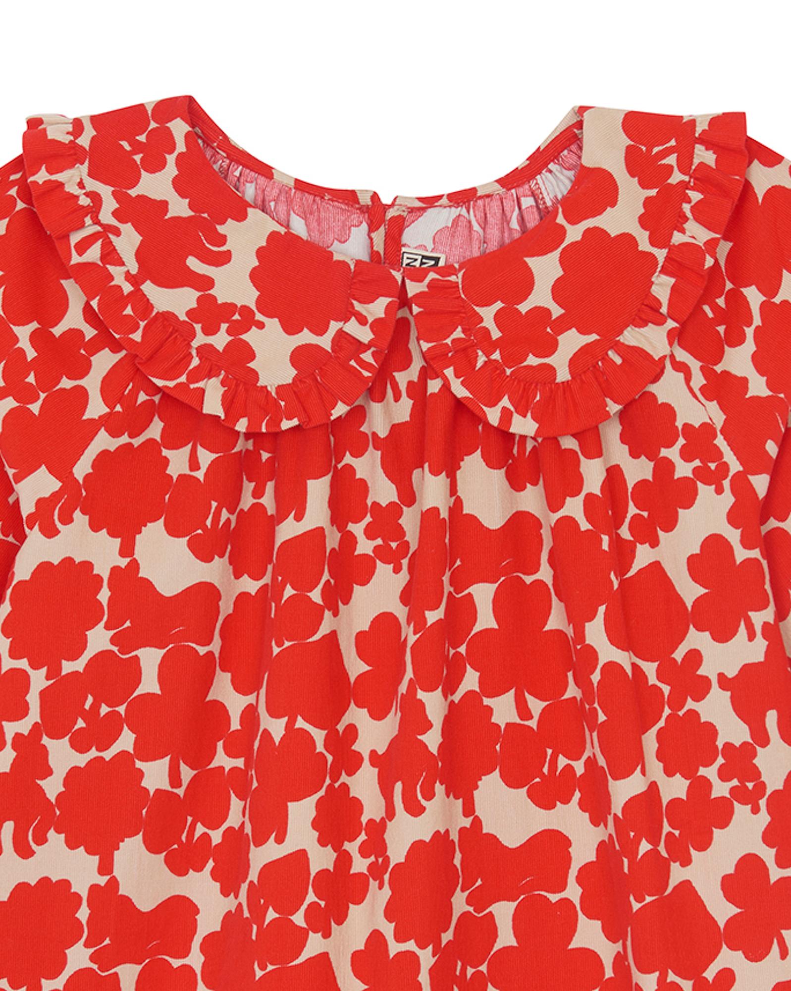 Robe Heidi rouge en mini velours