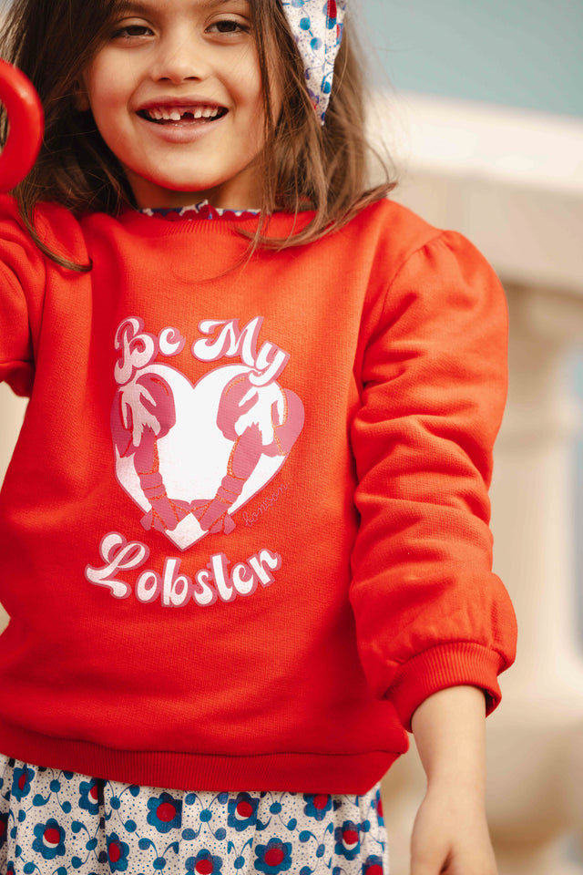 Sweatshirt - Smack Red Fleece Print lobster - Image principale