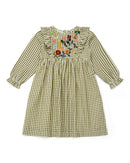Robe - Daya verte en lurex imprimé vichy