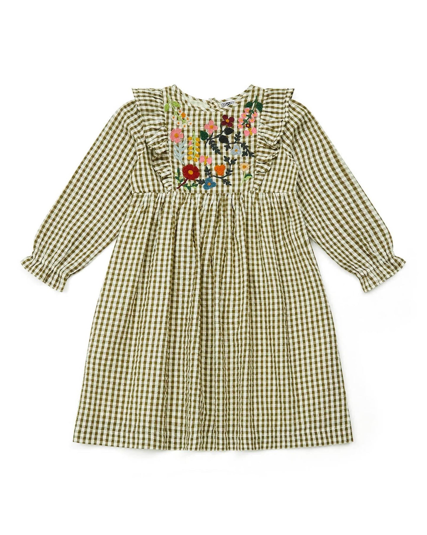 Dress - Daya green in lurex Print Two-tone gingham