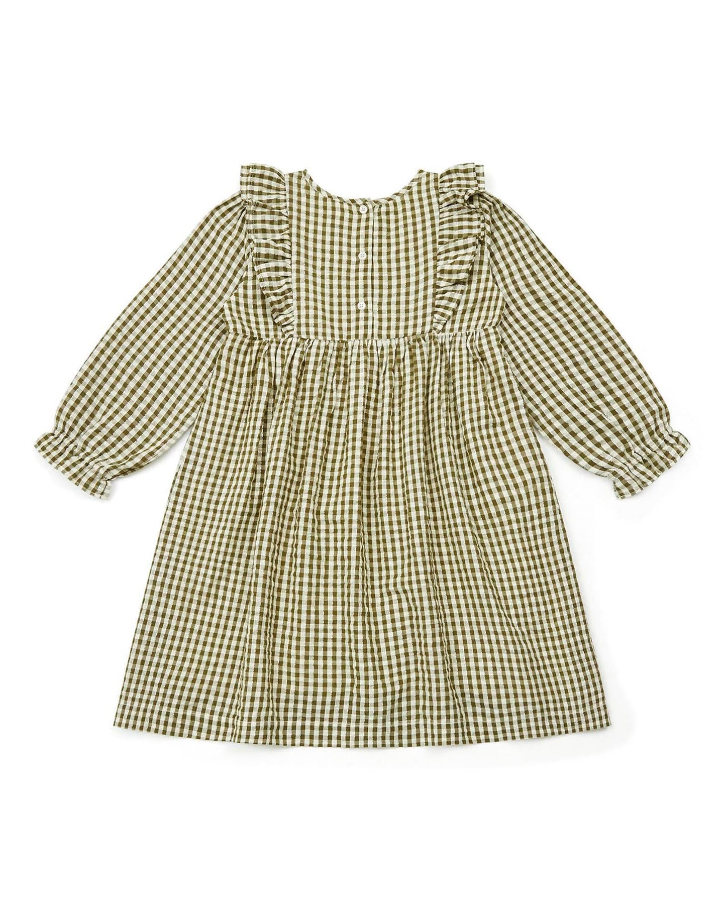 Robe - Daya verte en lurex imprimé vichy