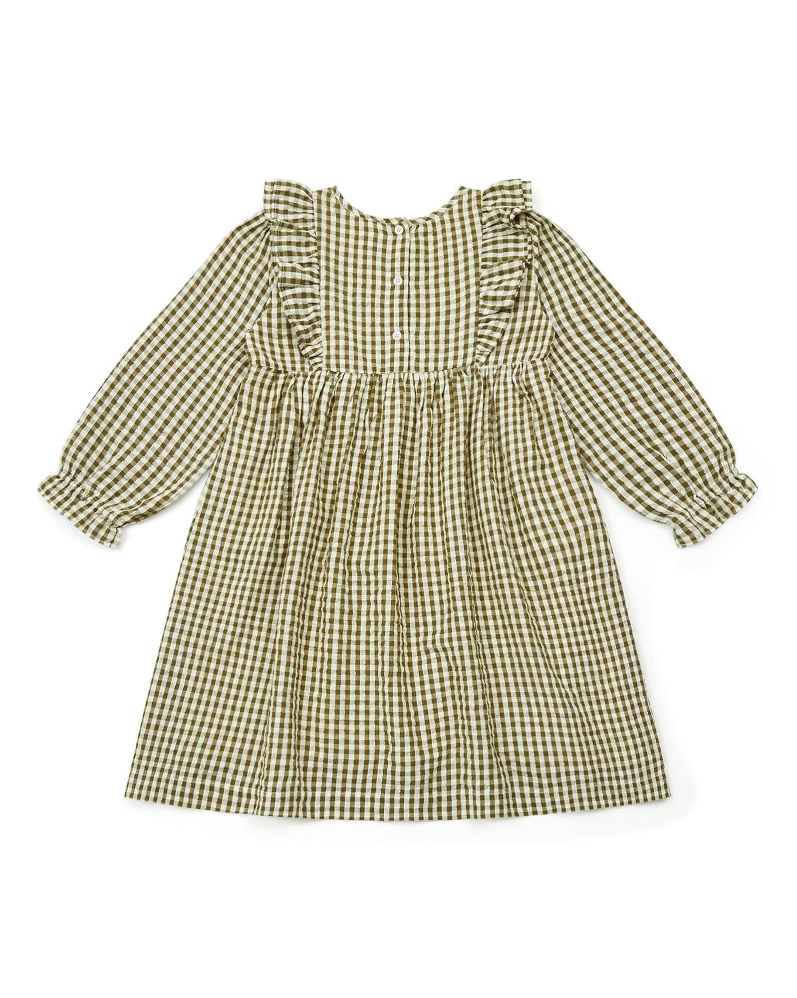 Robe Daya verte en lurex imprimé vichy