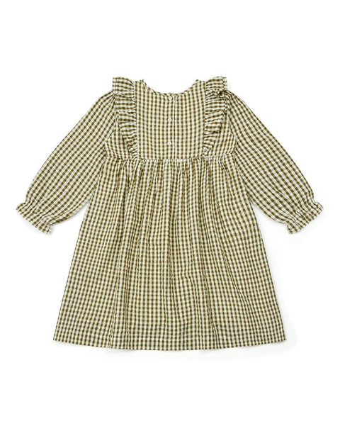 Robe - Daya verte en lurex imprimé vichy - Image principale