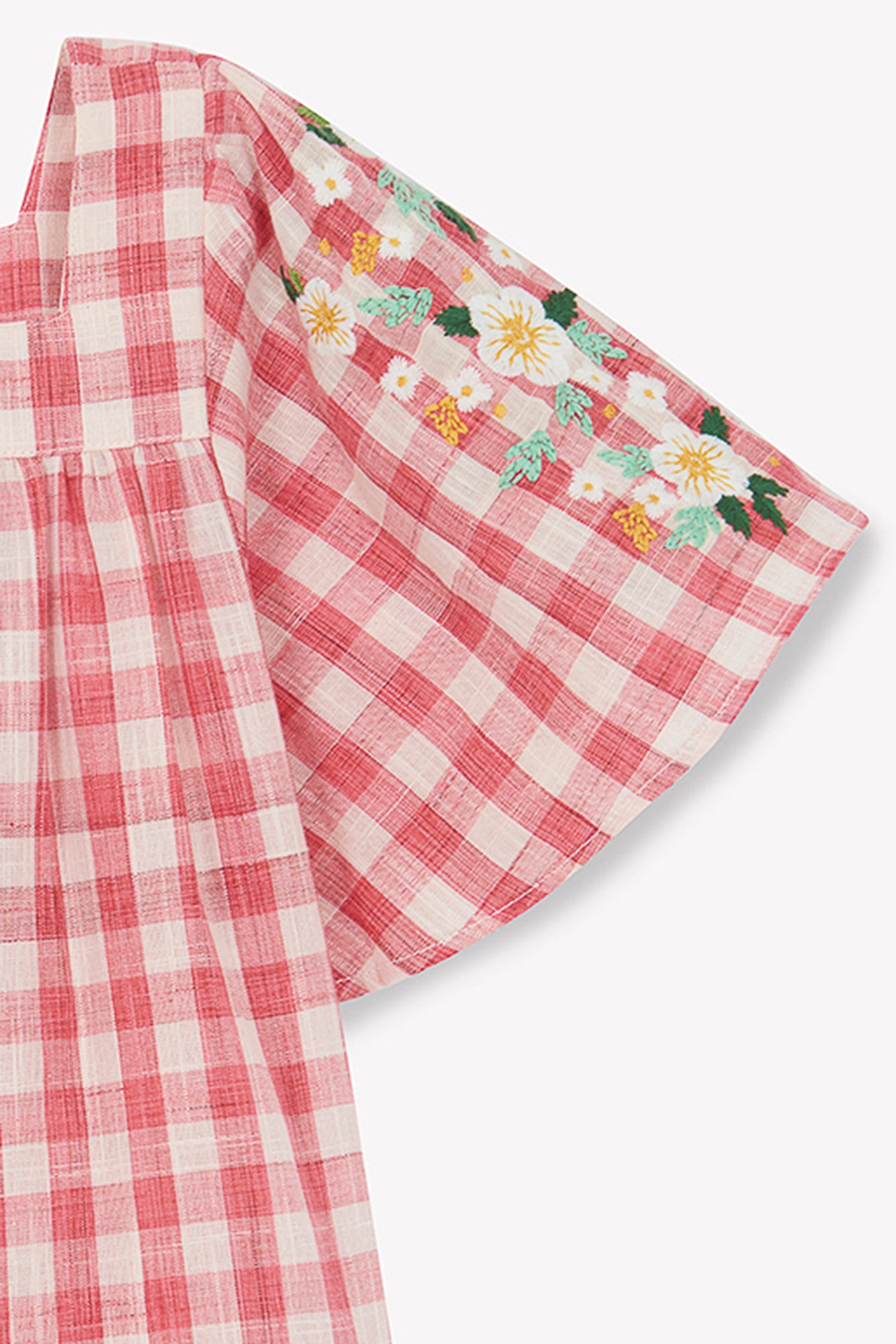Robe - Nopales rouge coton et lyocell carreau