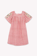 Robe - Nopales rouge coton et lyocell carreau