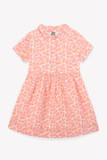 Robe - Clem rose double gaze de coton imprimée