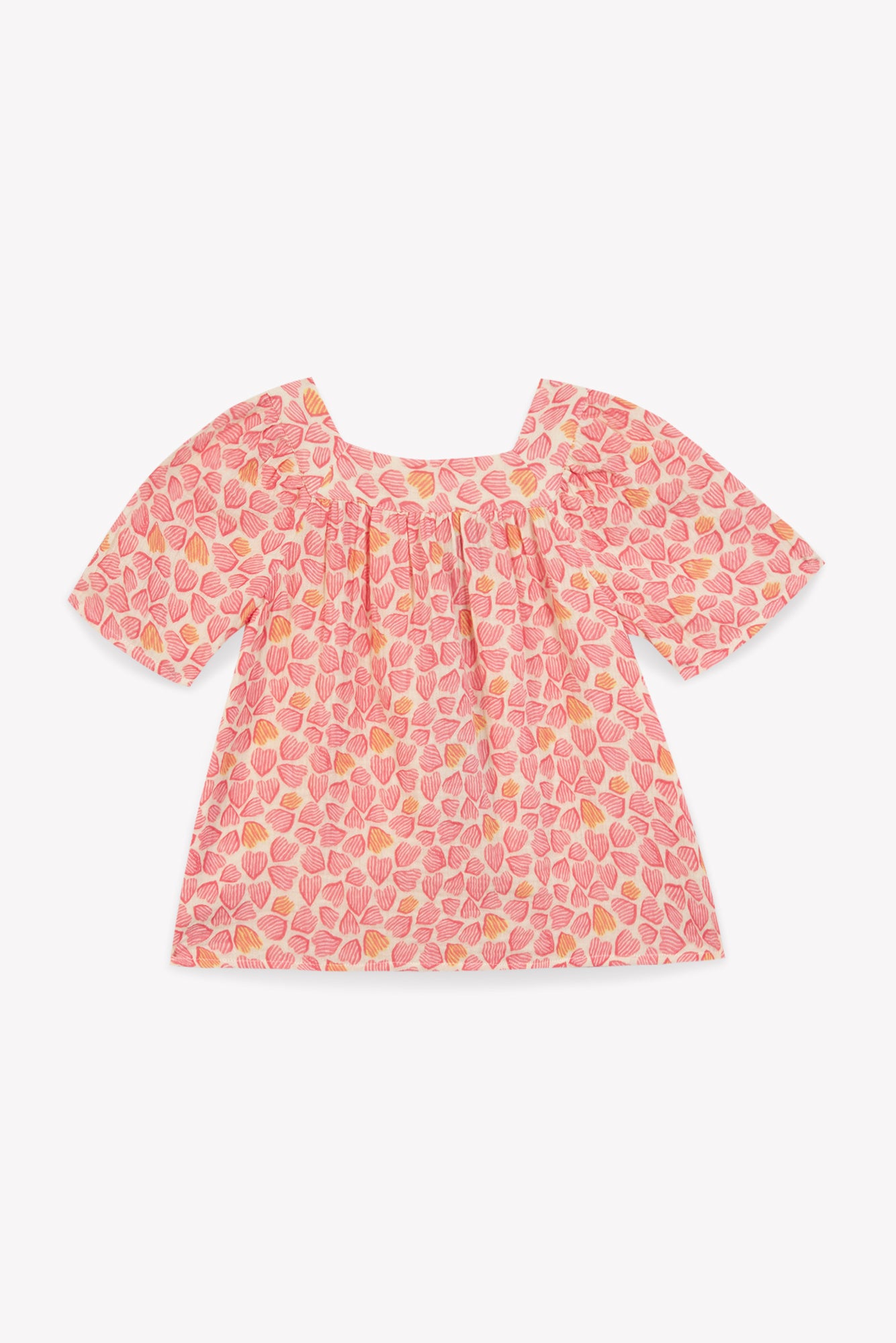 Top - Elisha Pink Double cotton gauze Printe