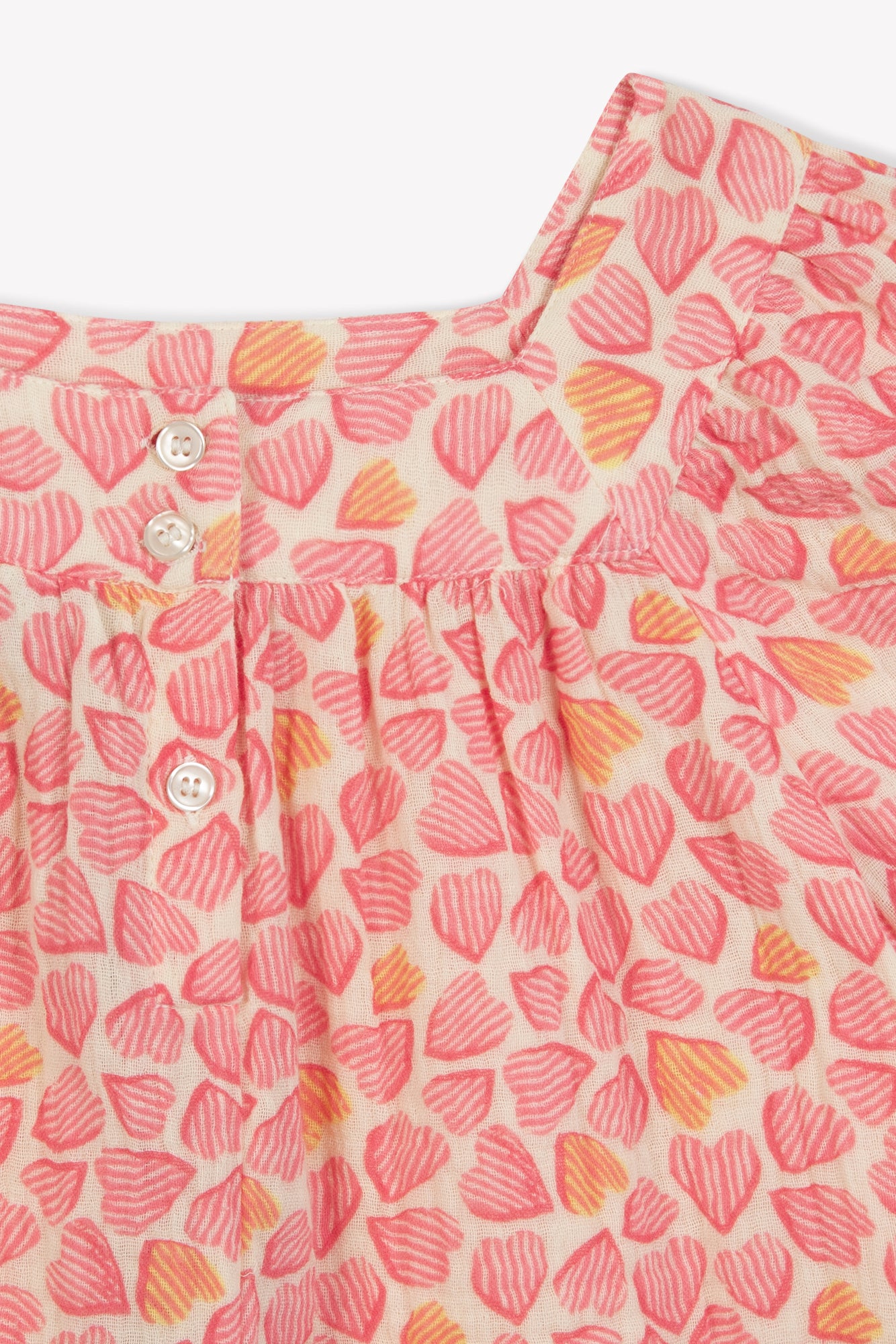 Top - Elisha Pink Double cotton gauze Printe