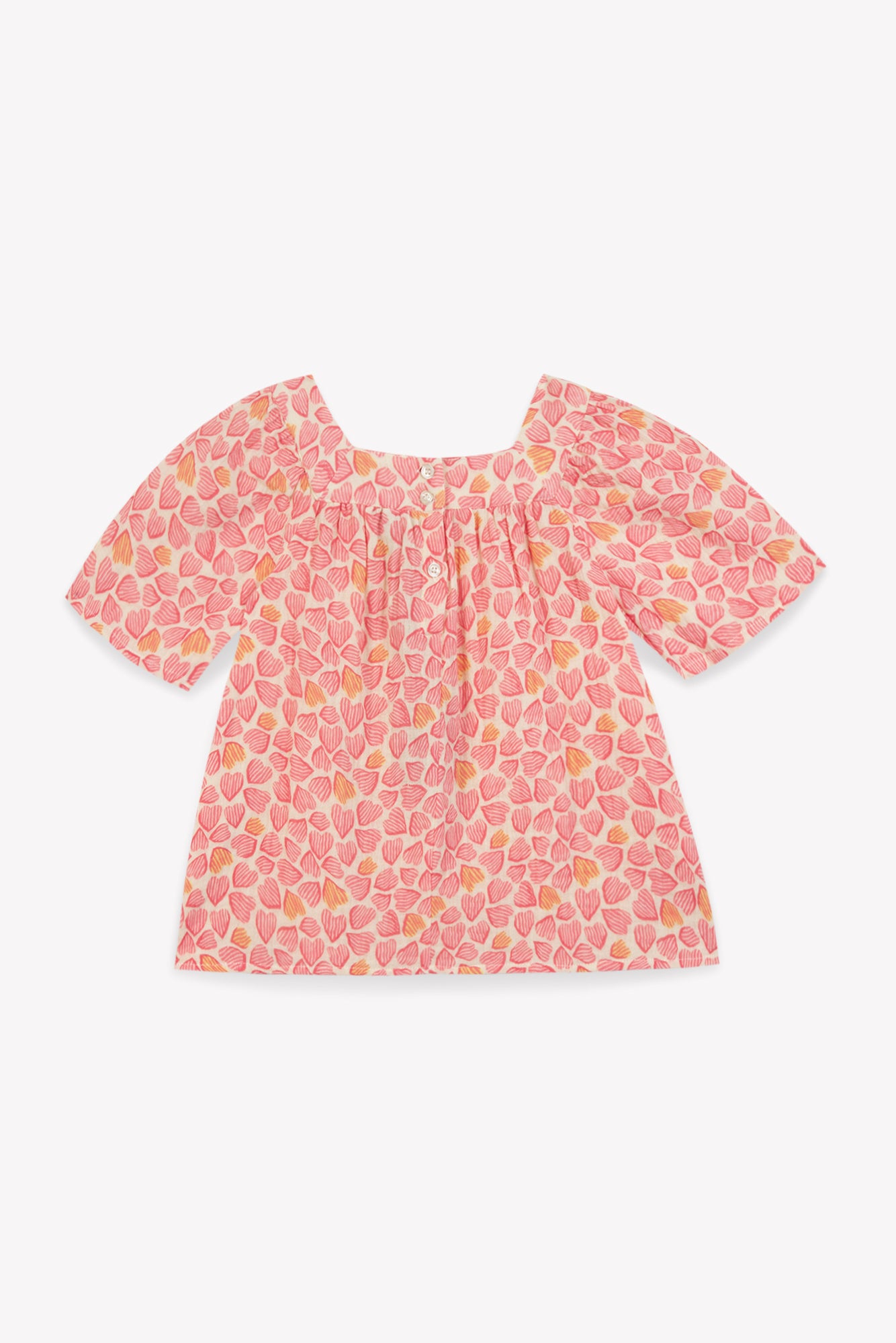 Top - Elisha Pink Double cotton gauze Printe