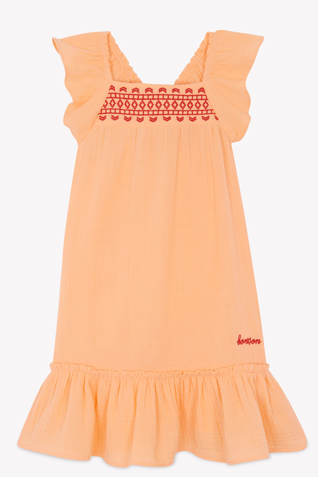 Dress - Celia Orange double cotton gauze