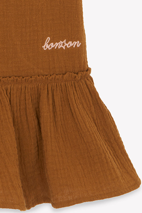 Robe - Celia marron double gaze de coton - Image principale