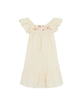 Robe - Celia jaune seersucker coton rayé