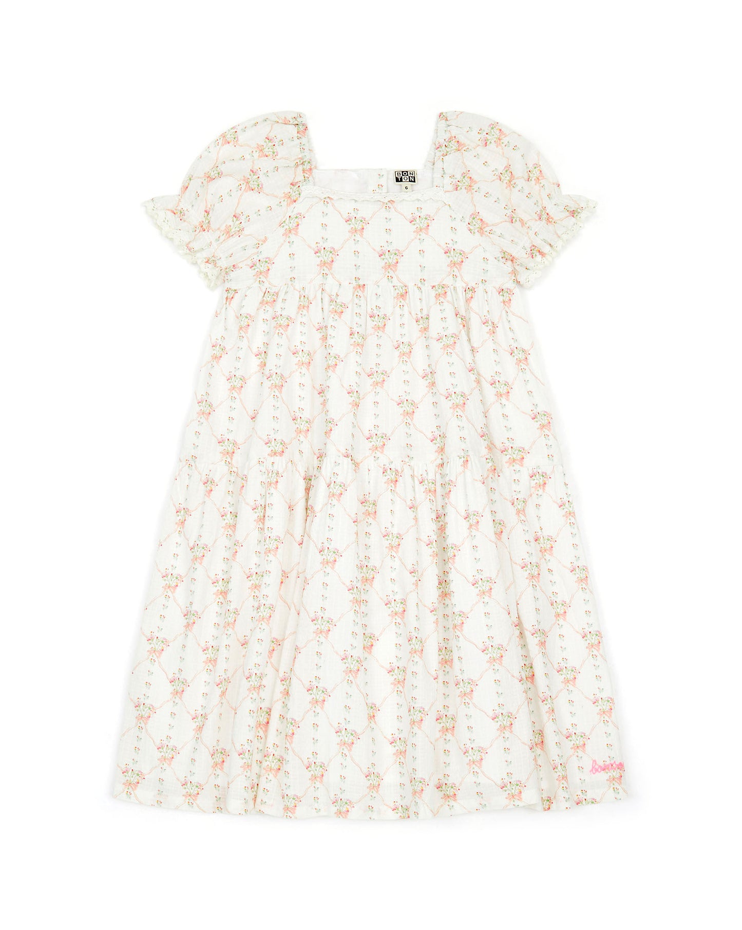 Dress - Georgette Pink Cotton shaped Print