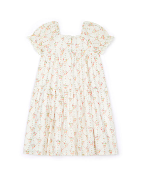 Robe - Georgette rose coton façonné imprimé - Image principale