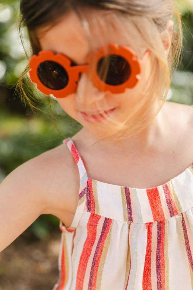 Top - Caly Pink Cotton canvas and striped linen - Image alternative