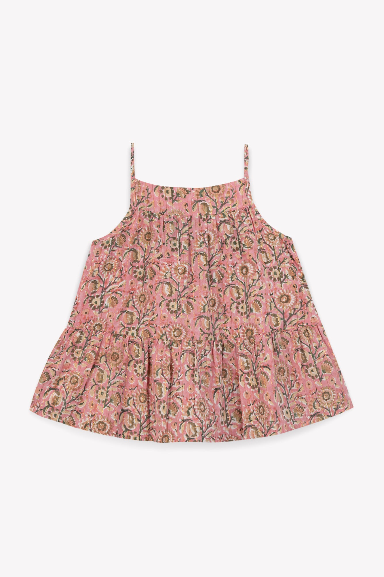Top - Caly Pink Lurex cotton sail Print