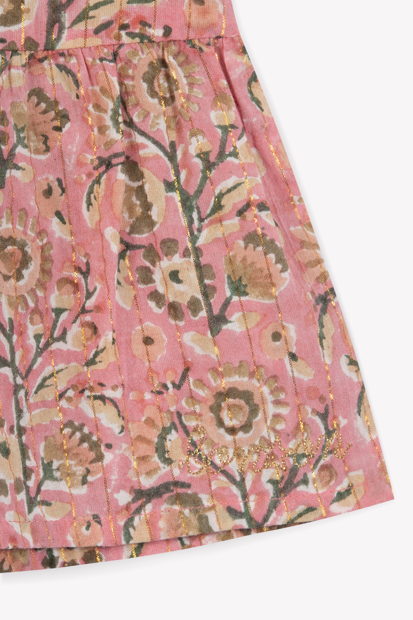 Top - Caly Pink Lurex cotton sail Print