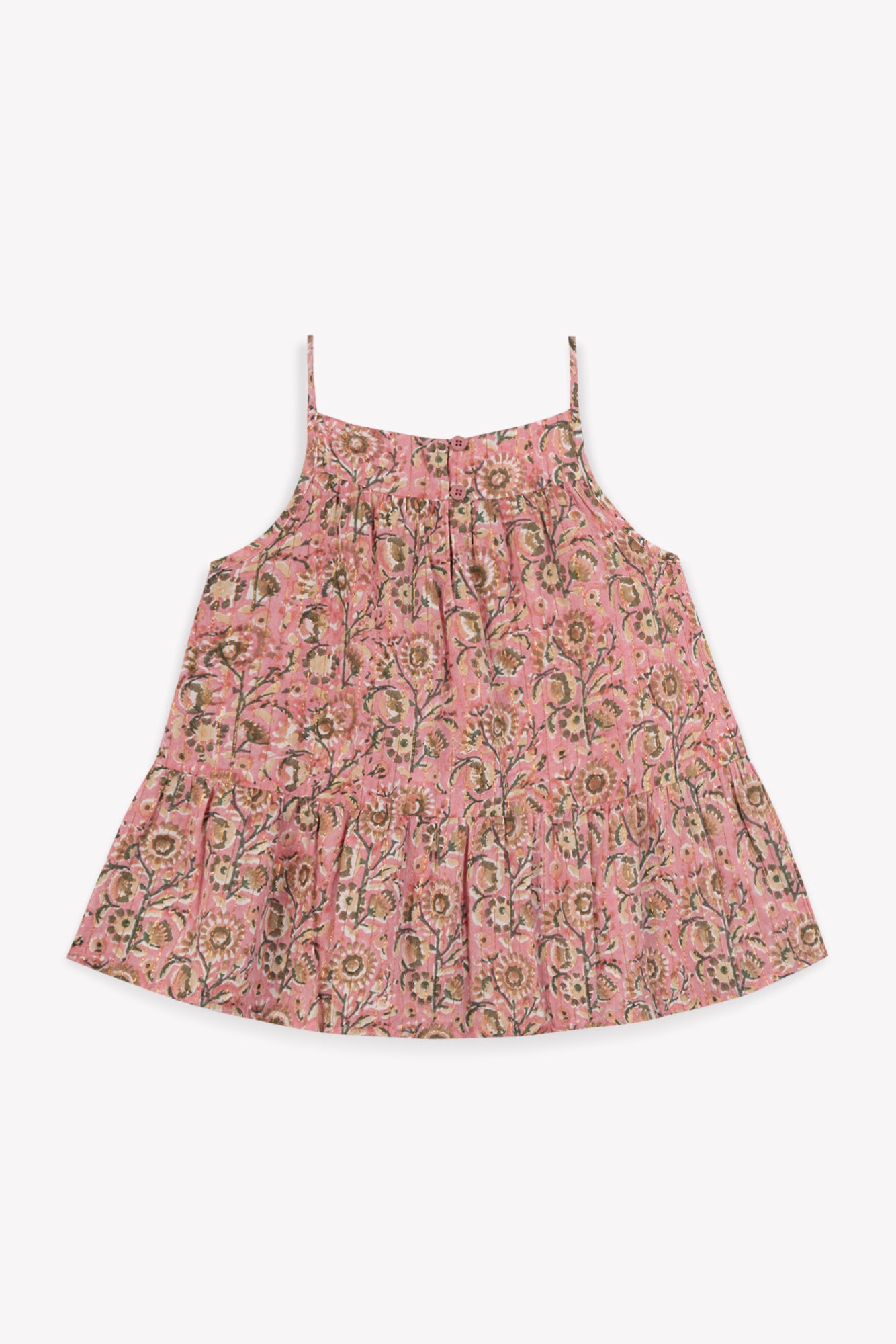 Top - Caly Pink Lurex cotton sail Print