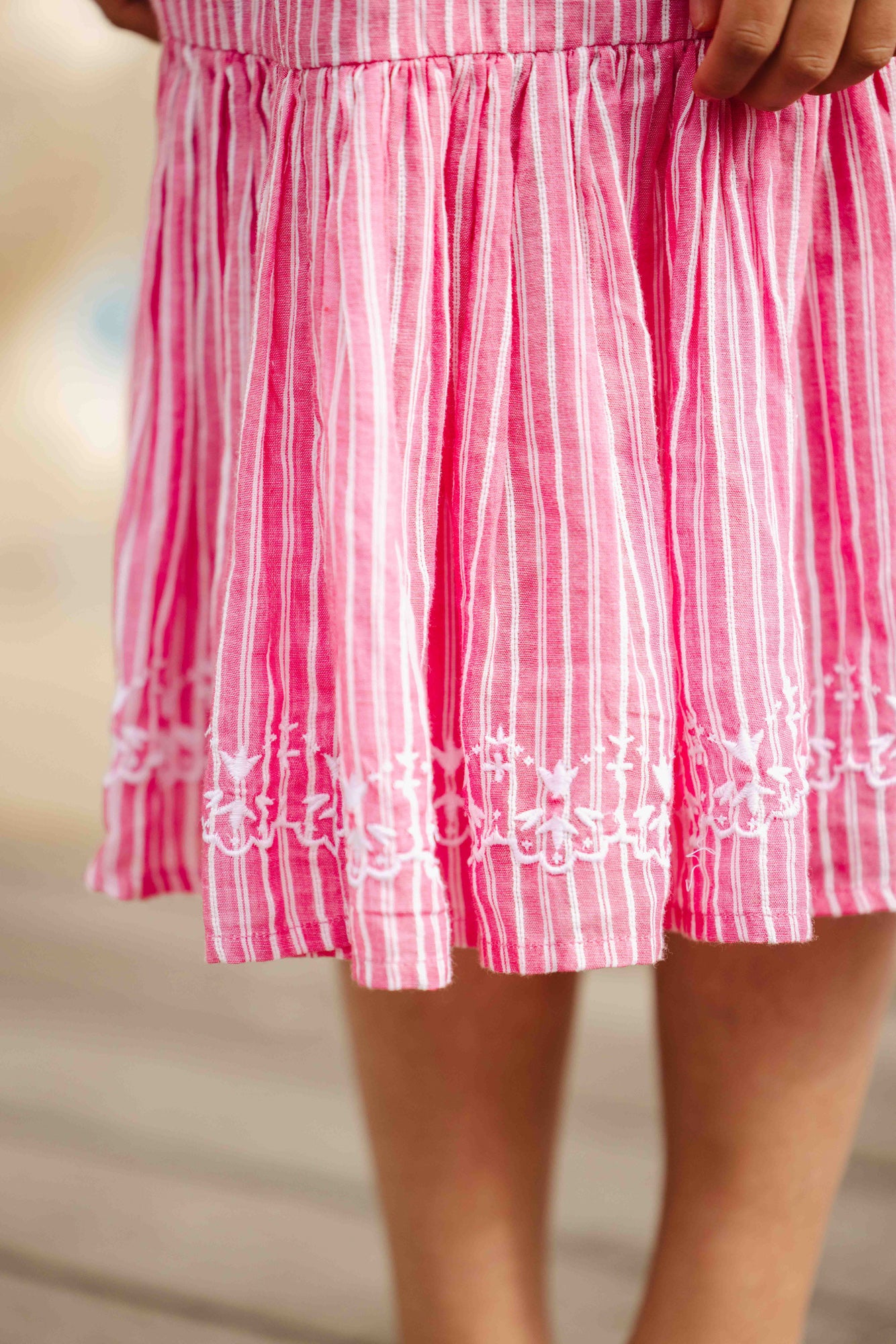 Dress - Violette Pink Striped cotton sail Pink Elo