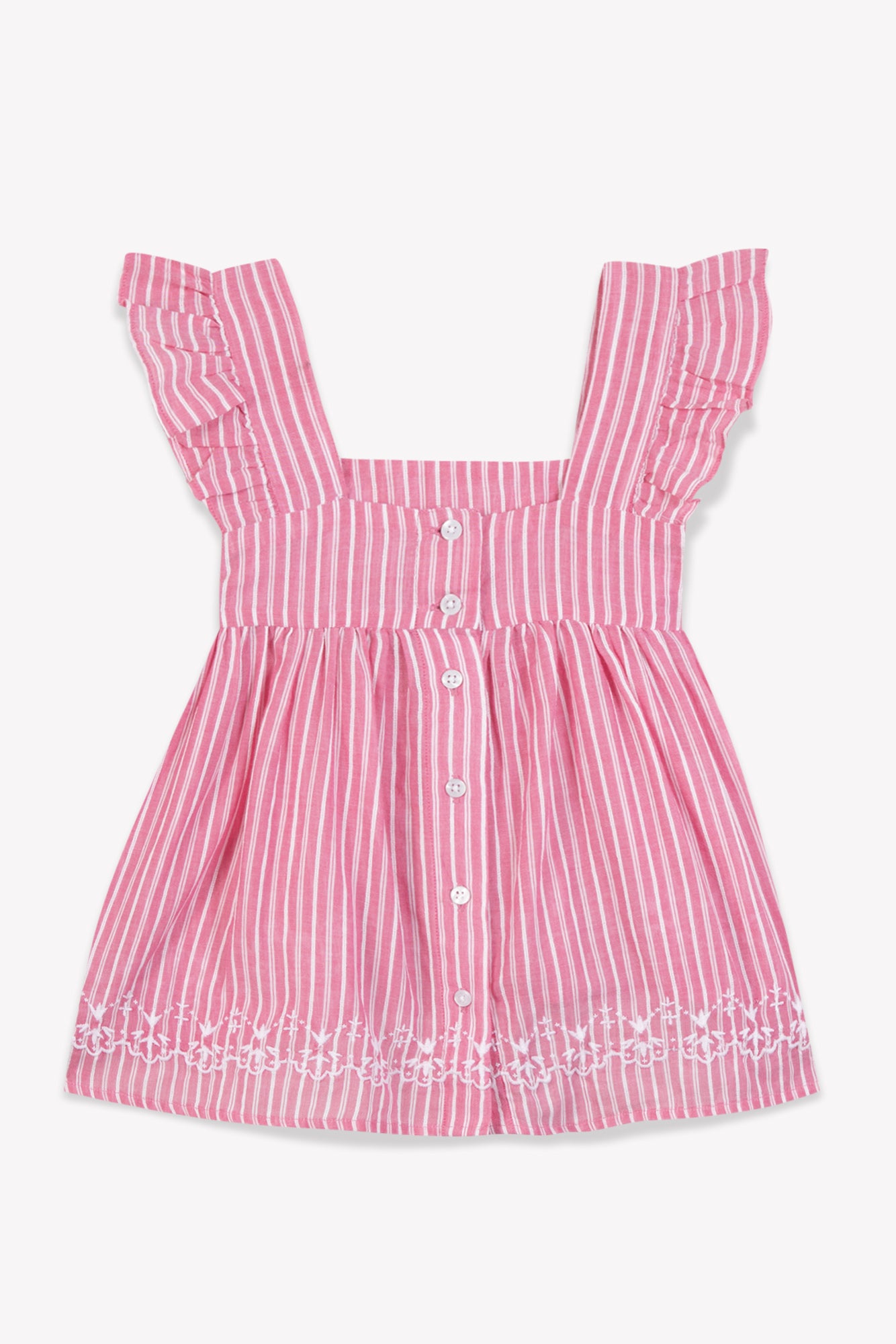 Top - Elisa rose voile de coton rayures elo