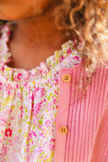 Cardigan - Mouton rose coton organique
