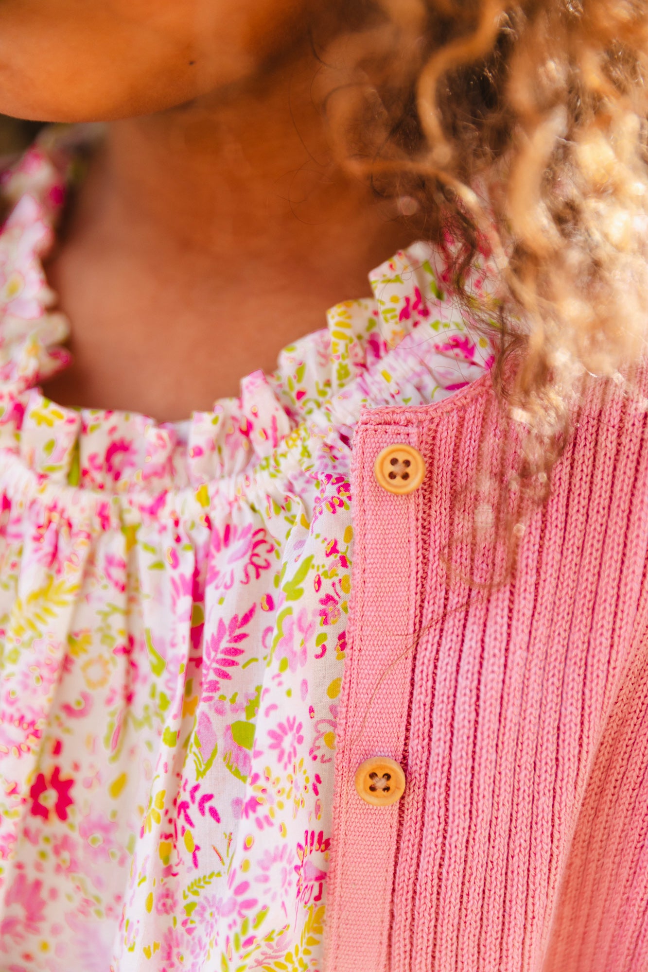 Cardigan - Mouton rose coton organique